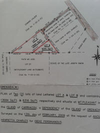 Survey document land for sale Carriacou
