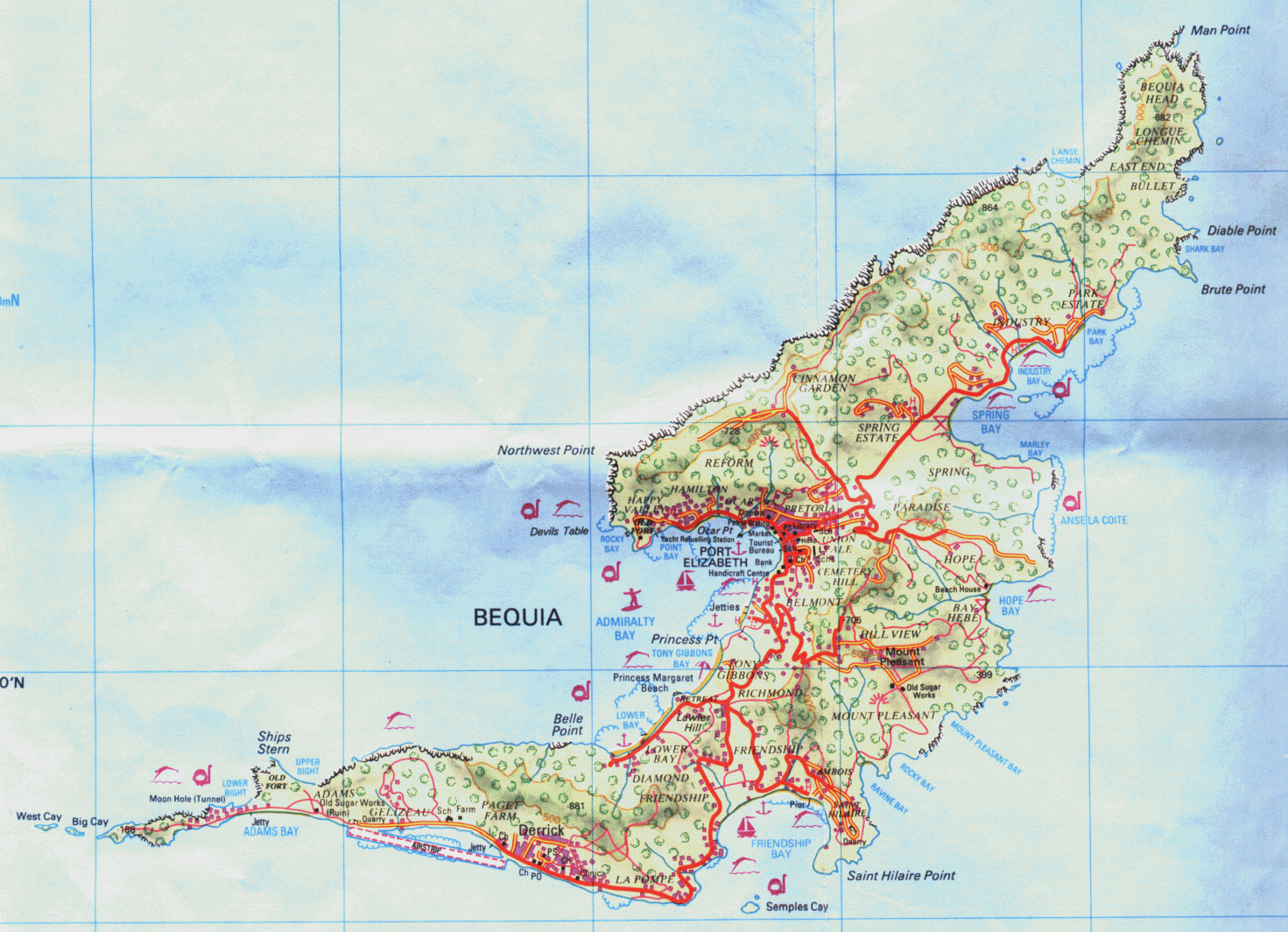 map of Bequia